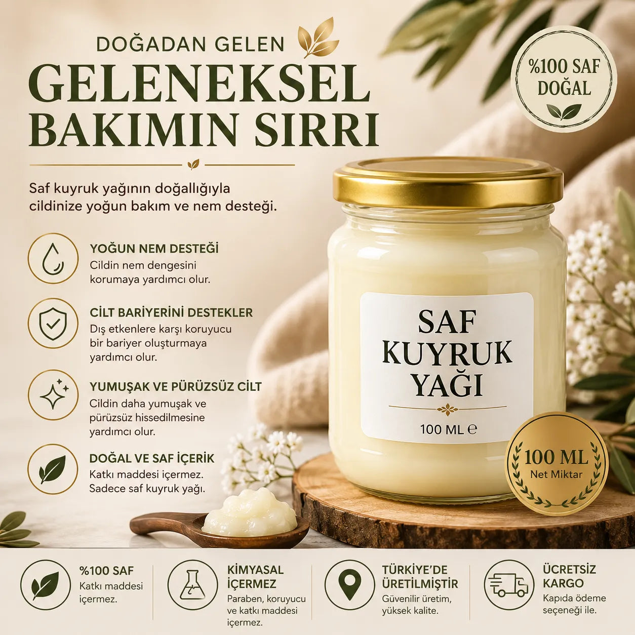 DERMORA SAF KUYRUK YAĞI 100 ML